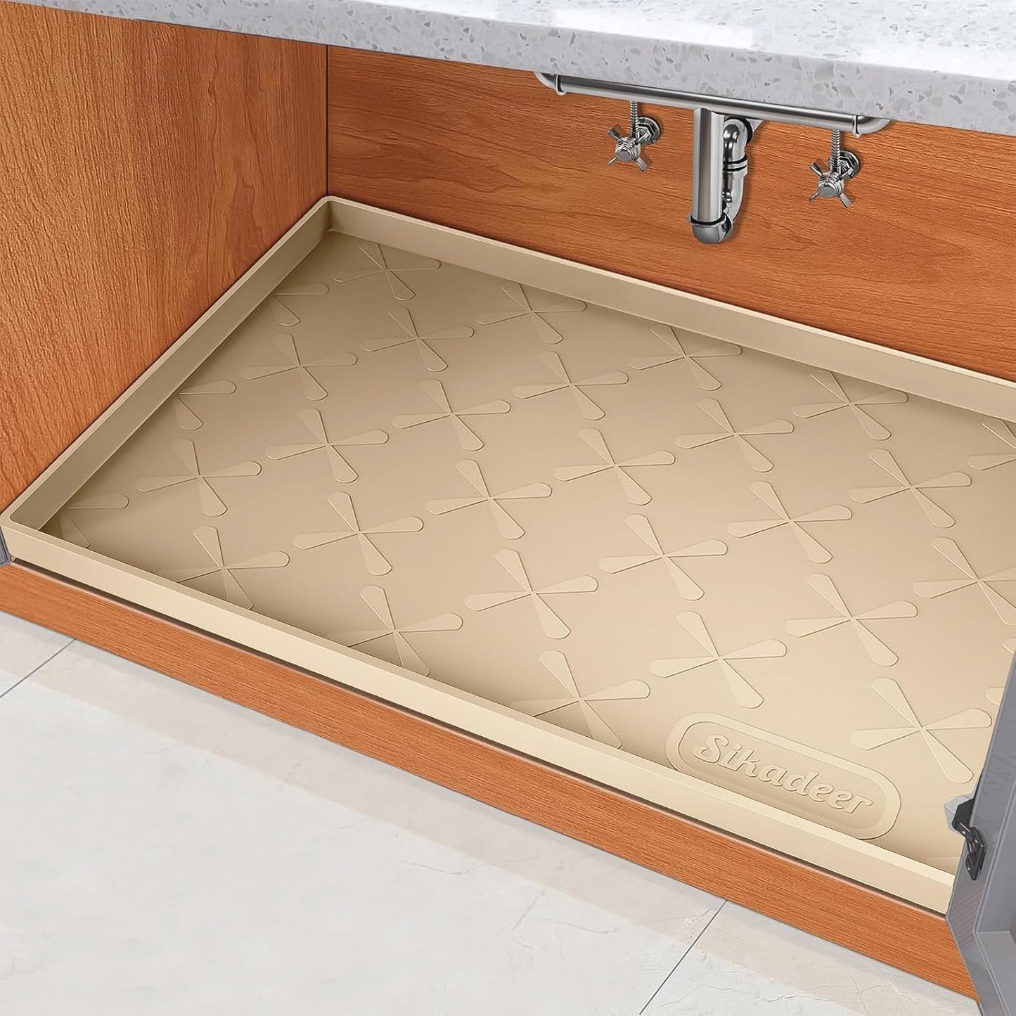 SIKADEER 40in x 19in Under Sink Mat Waterproof Kitchen Liner