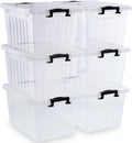 Citylife 22 QT Clear Plastic Storage Bins with Lids - Stackable