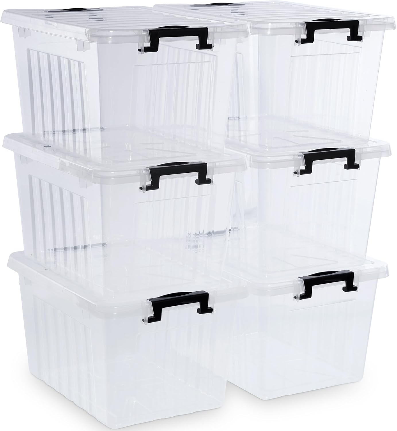 Citylife 22 QT Clear Plastic Storage Bins with Lids for Home