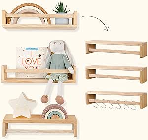 Floating Nursery Book Shelves for Kids - Stylish Wall Storage