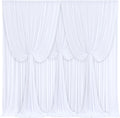 4 Panels White Backdrop Curtains 20ft x 12ft - Wrinkle Free Wedding