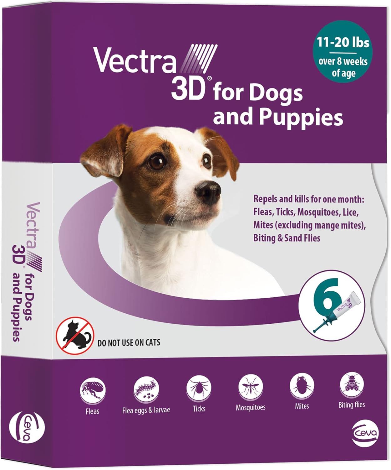 Vectra 3D Small Dog Flea, Tick & Mosquito Treatment 6 Month Supply