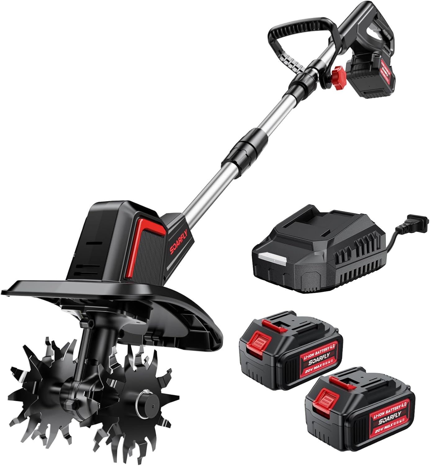 Cordless Electric Tiller for Gardening with Long-Lasting Batteries