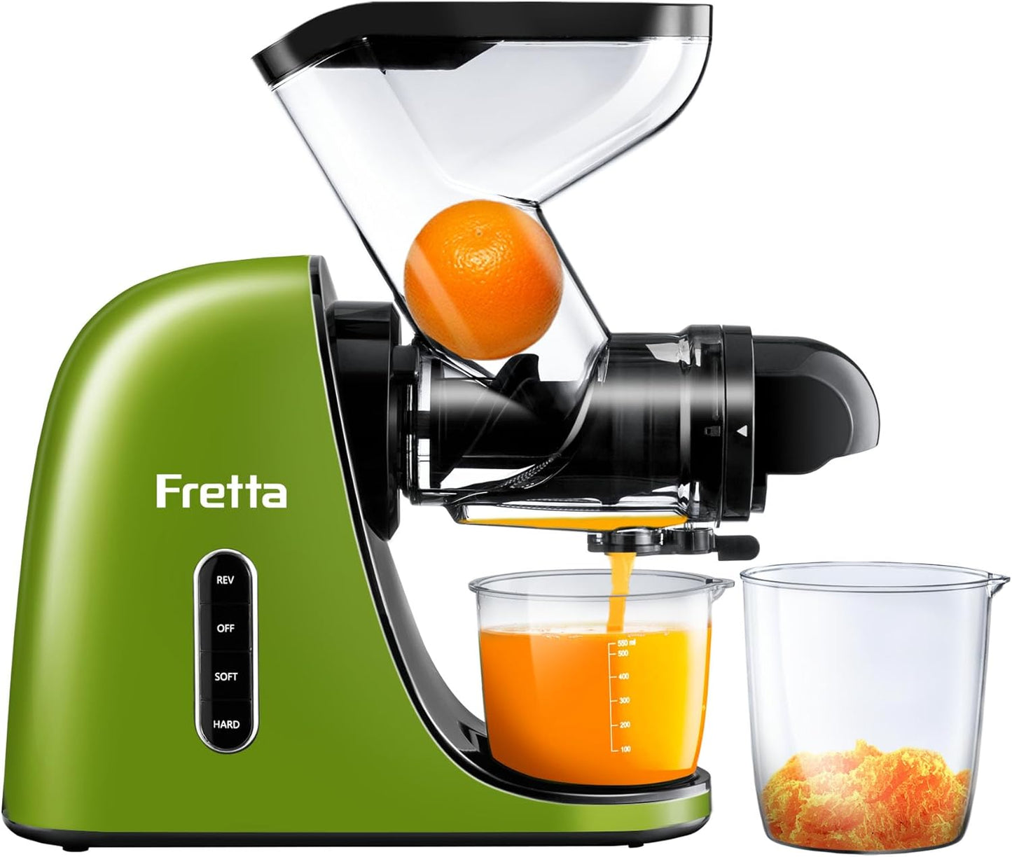 Fretta Cold Press Juicer with 3-Inch Wide Feeding Chute