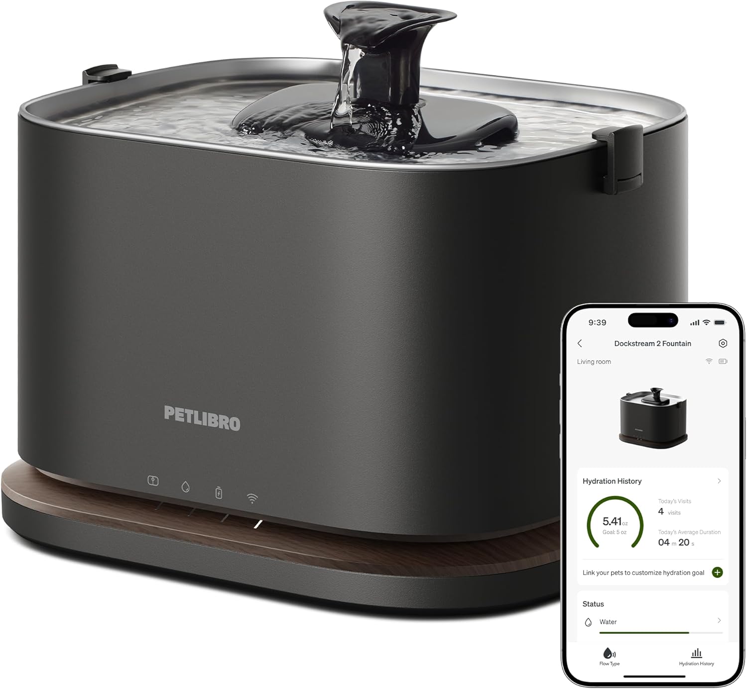 PETLIBRO Upgrade Cat Water Fountain with Smart App Monitoring