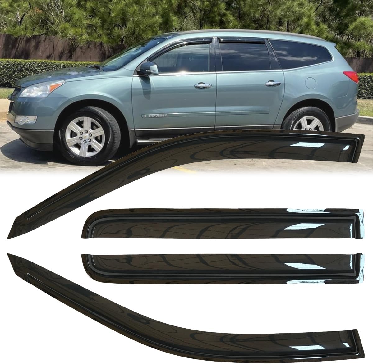 4pcs Original Shatterproof Rainproof Side Window Wind Deflectors