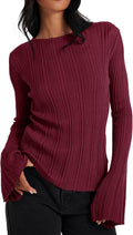 Cicy Bell Womens Bell Long Sleeve Knit Top - Flattering Lightweight