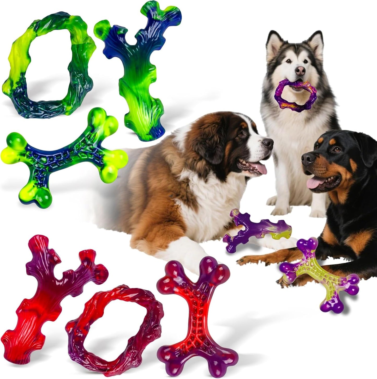 9-Pack Indestructible Dog Toys for Aggressive Chewers and Fun