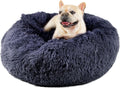 Himax Medium Dog Bed with Attached Blanket - Calming Fluffy Retreat