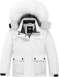 Girls' Ski Jacket Waterproof Warm Winter Coat with Detachable Hood