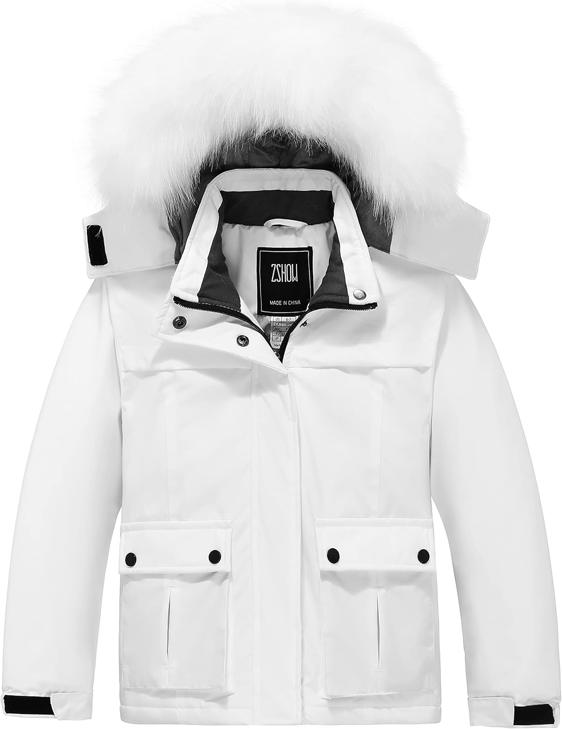 ZSHOW Girls' Waterproof Ski Jacket with Detachable Hood