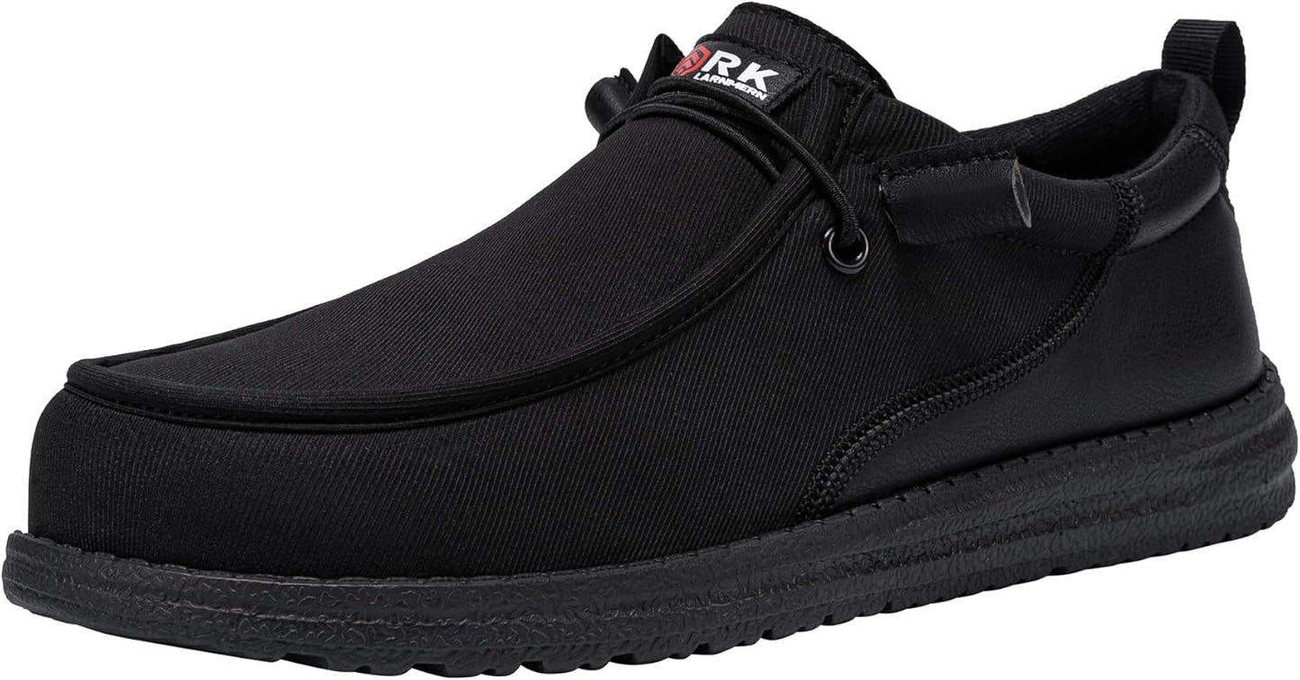 LARNMERN Slip On Steel Toe Shoes for Comfortable Walking and Work