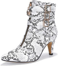 Pointed Toe Two Strap Ankle Booties - 3in Kitten Heel Clothing