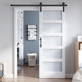32x80 in Glass Sliding Barn Door Slab with 5.5ft Hardware Kit