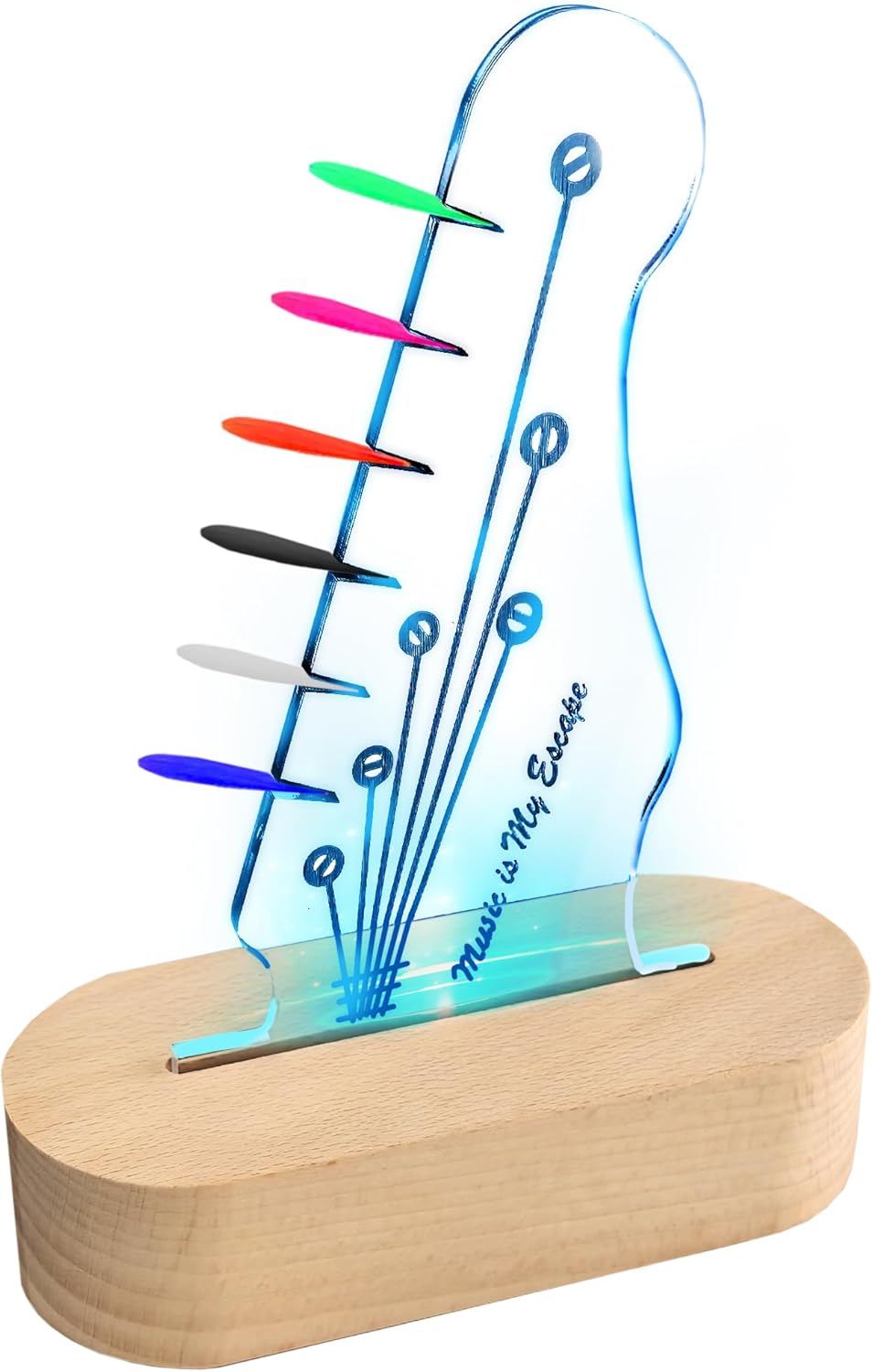 LED Guitar Pick Holder - Personalized Music Lover's Gift