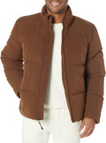 Mens Mock Neck Heavyweight Puffer Coat for Men - Relaxed Fit Winter