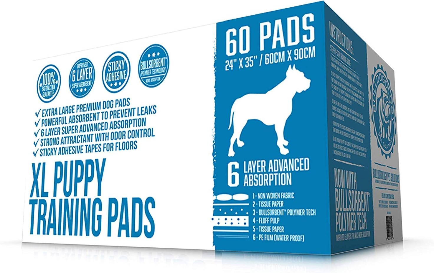 Bulldogology Puppy Pee Pads XL with Adhesive Sticky Tape Review