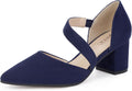 IDIFU IN2 Womens Closed Toe Strappy Low Block Heels - Stable Comfort
