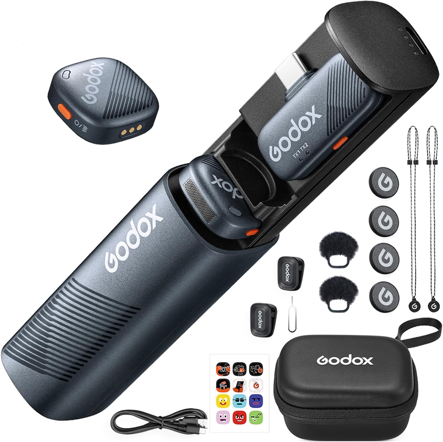 GODOX Cube-SC Kit2 Wireless Lavalier Microphones for iPhone