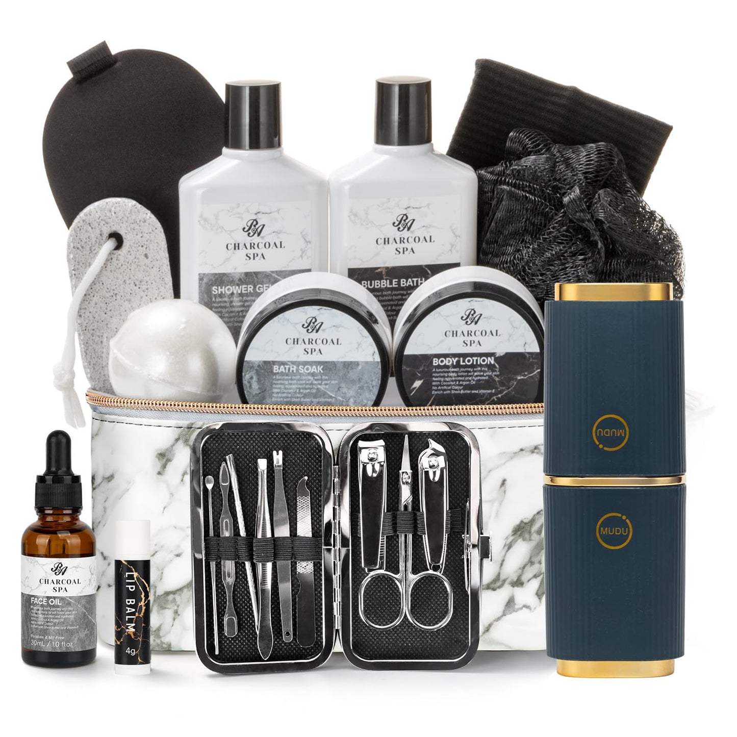 23pcs Bath and Body Gift Basket for Men and Women - Spa Kit