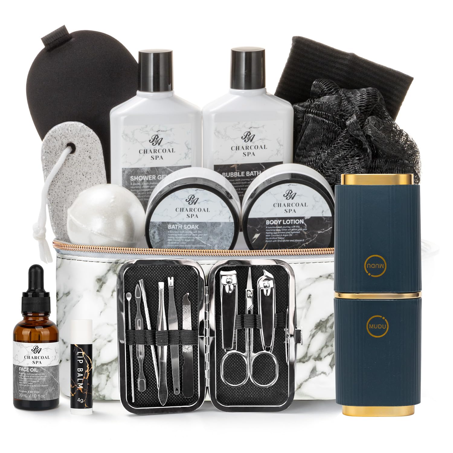 23pcs Bath and Body Gift Basket for Men and Women - Spa Kit