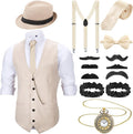 1920s Mens Costume Roaring Outfit for Men - Complete Accessory Set