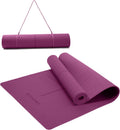 Eco Friendly Yoga Mat with Alignment Marks - Thick Non Slip TPE