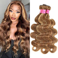 P4/27 Highlight Body Wave Human Hair Bundles 16-20in - Natural Honey