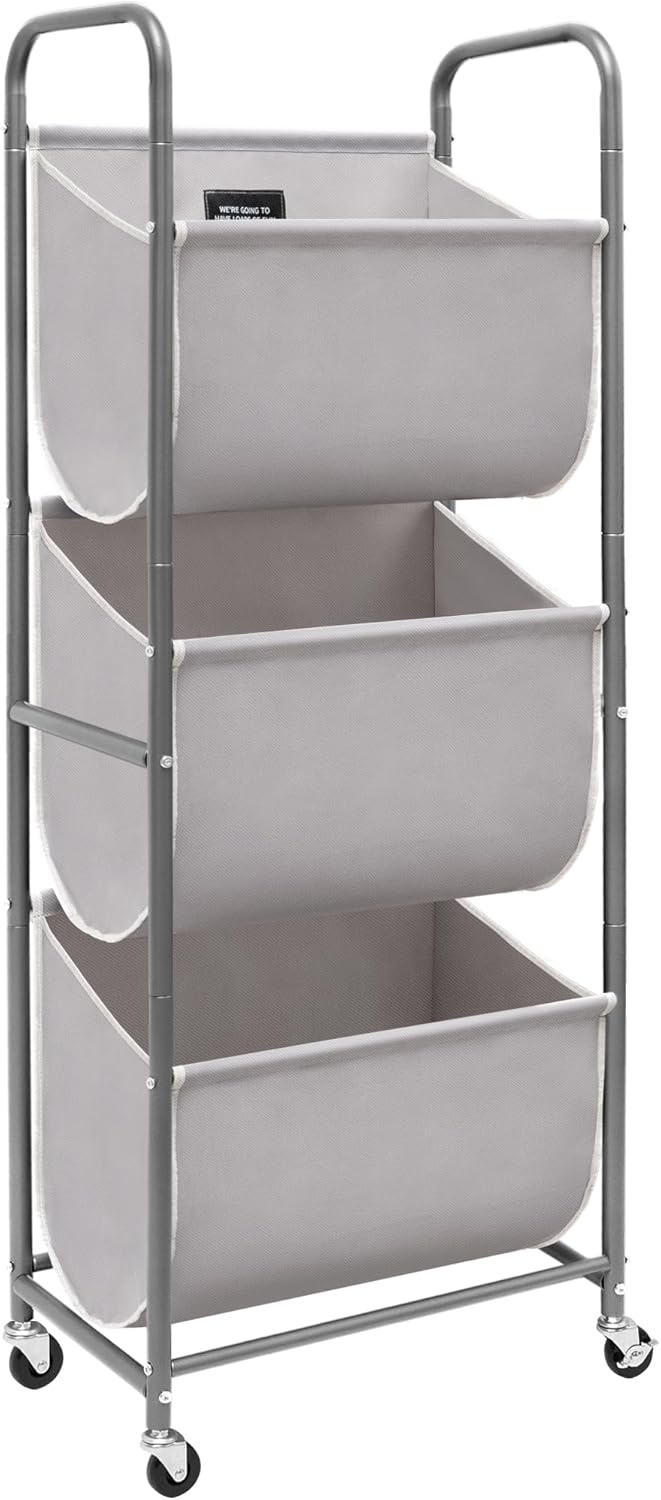 Storage Maniac 120L Vertical Rolling Laundry Hamper for Small Spaces