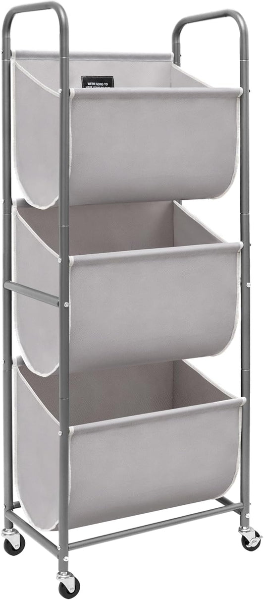 Storage Maniac 120L Vertical Rolling Laundry Hamper for Small Spaces