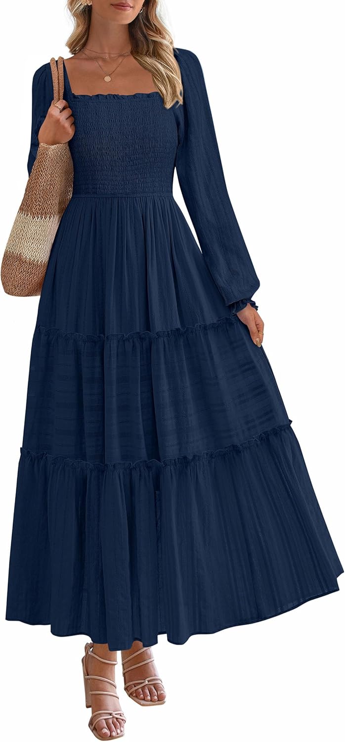 PRETTYGARDEN Fall Dresses for Women with Elegant Ruffle Design
