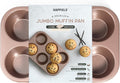 Non Toxic Nonstick 6 Cup Jumbo Muffin Pan - Large Cupcake Tin for Oven