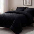 Queen Comforter Set Black - ELNIDO QUEEN 7-Piece Bed in a Bag