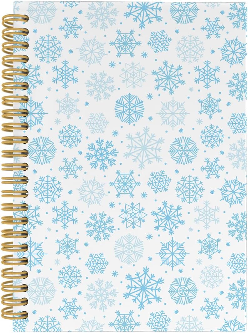 Blue Winter Snowflake Spiral Notebook for Students