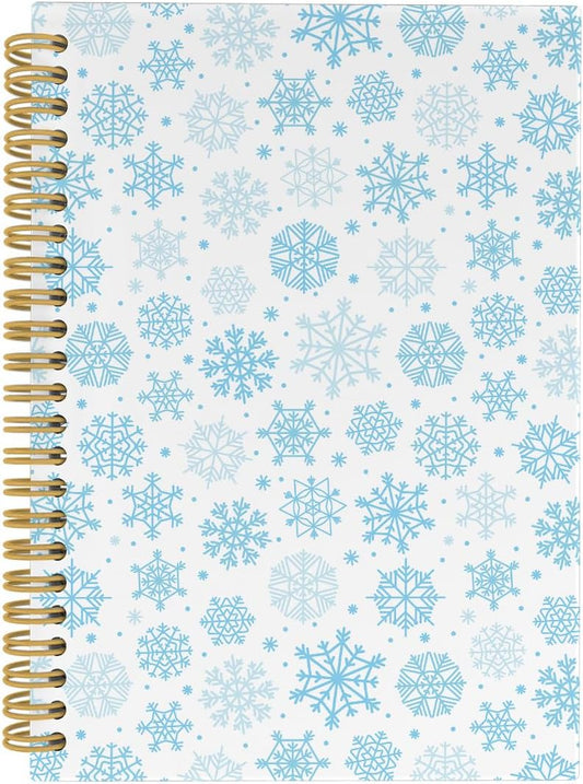 Blue Winter Snowflake Spiral Notebook for Students