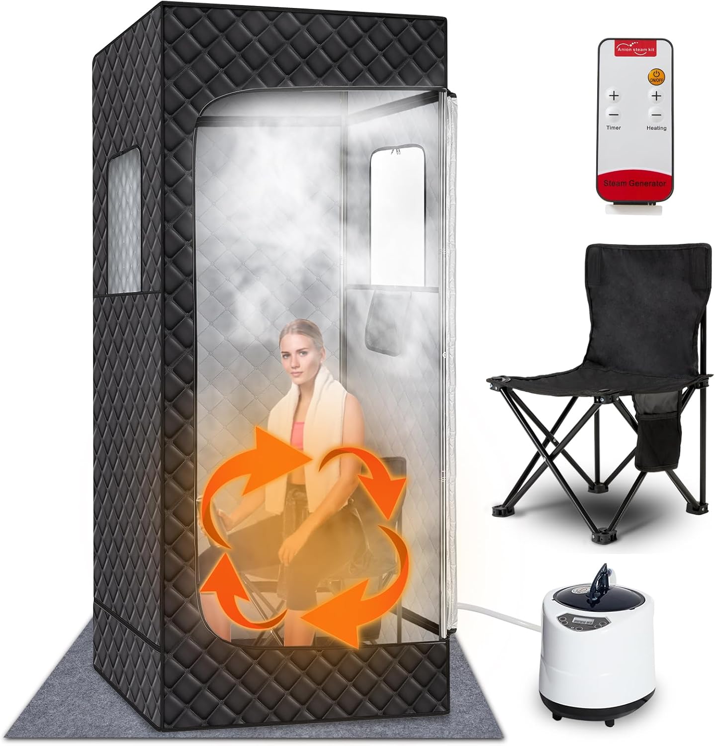 JOBYNA Portable Full Body Sauna Box - 9 Heat Levels, 5-99mins Timer, Remote Control