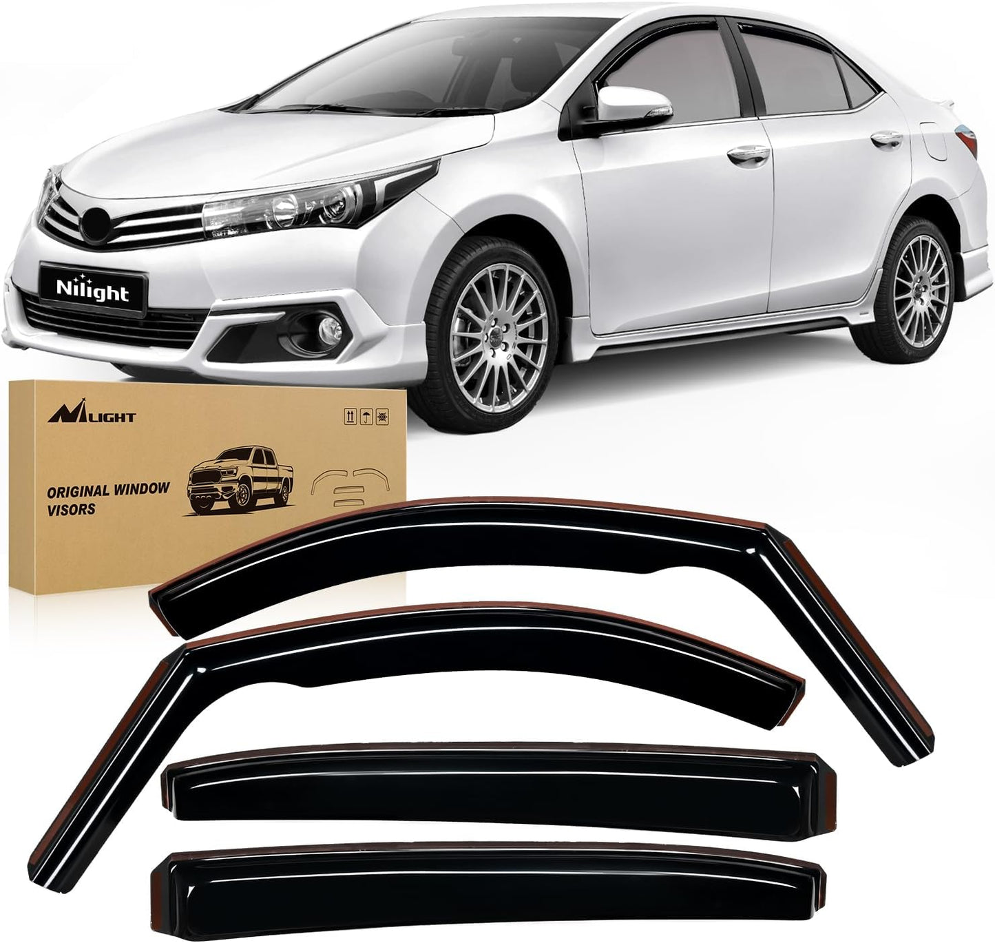 Nilight Window Deflectors for Toyota Corolla 2020-2025 Sedan