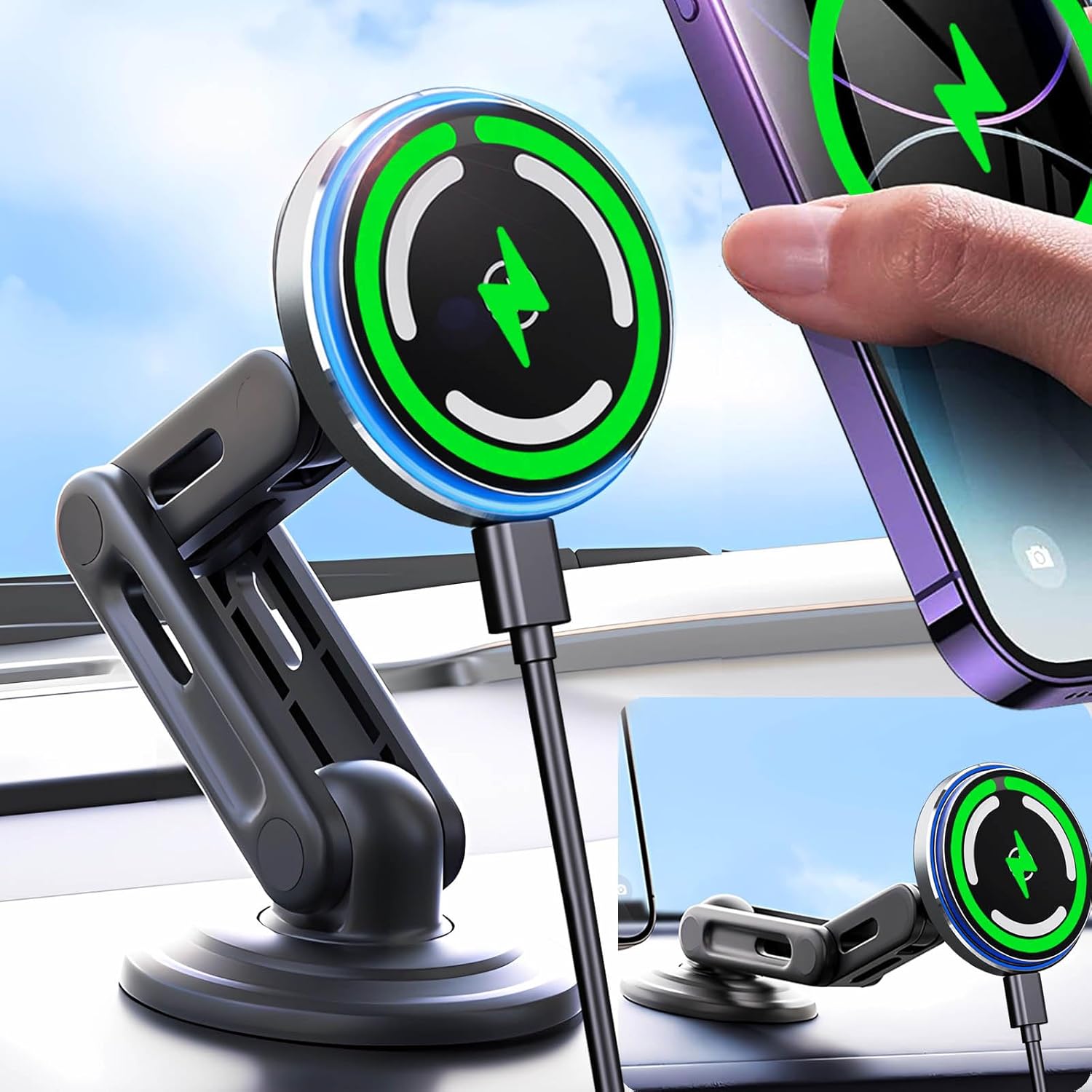 Qi2 Fast MagSafe Car Charger - 15W Fast Charging