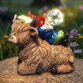 Solar Highland Cow Gnome Garden Decor Statue - Funny Solar Light