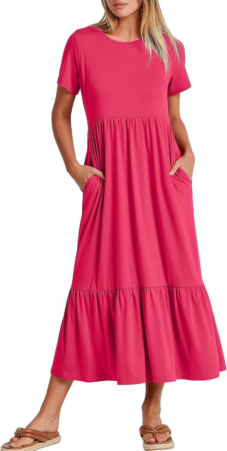 ANRABESS Womens Casual Maxi Dress for Summer Beach Travel