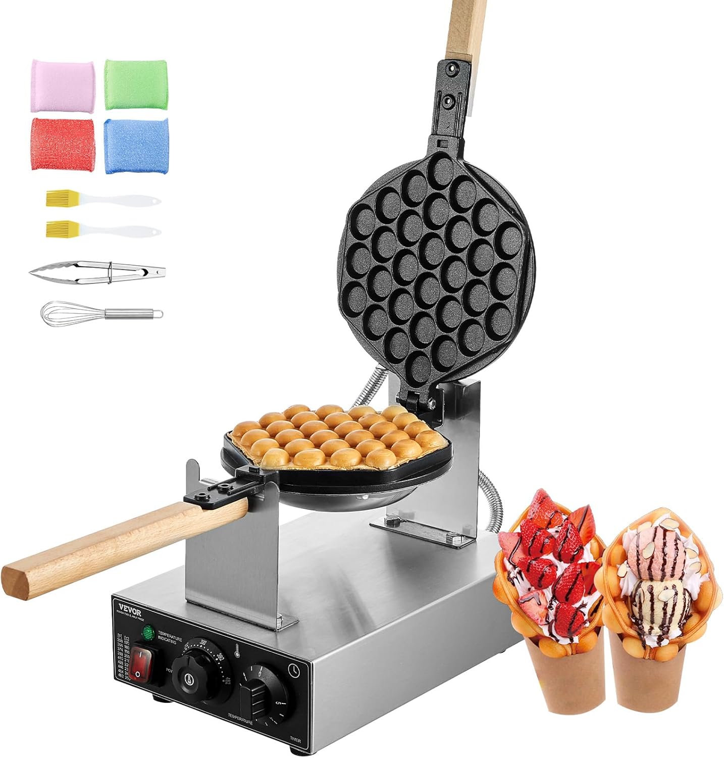 1400W Stainless Steel Bubble Waffle Maker by VEVOR