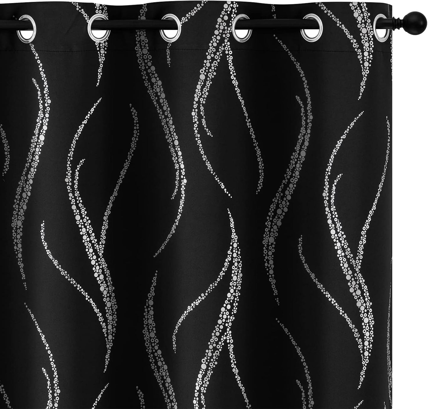 Blackout Curtains for Livingroom - Wave Line Design for Style