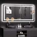 60X30 LED Bathroom Mirror with Lights - Dimmable Backlit & Front Lit