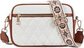 Quilted Crossbody Bag for Women Trendy Leather Camera Purse
