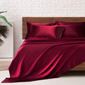 MR&HM Satin Bed Sheets Queen Size Sheets Set - Silky 6 Pc Bedding