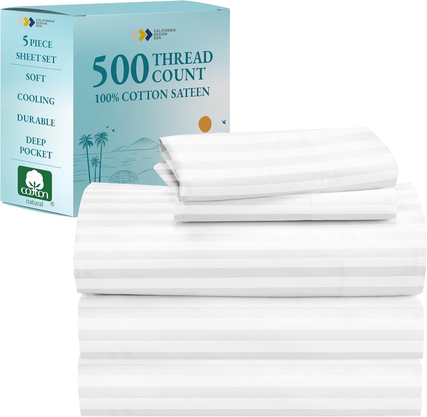 Luxury Split King Sheets Set for Adjustable Bed - 100% Cotton
