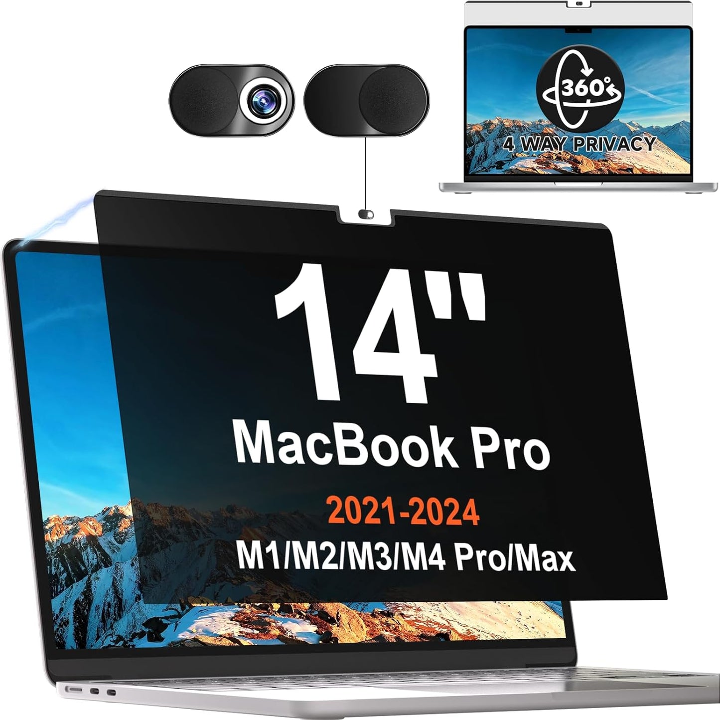 360 Magnetic Privacy Screen for MacBook Pro 14 Inch 2021-2024