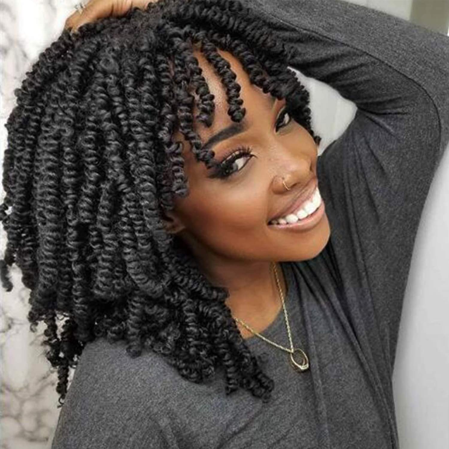 Short Spring Twist Crochet Hair for Kids and Women - 10 Inch