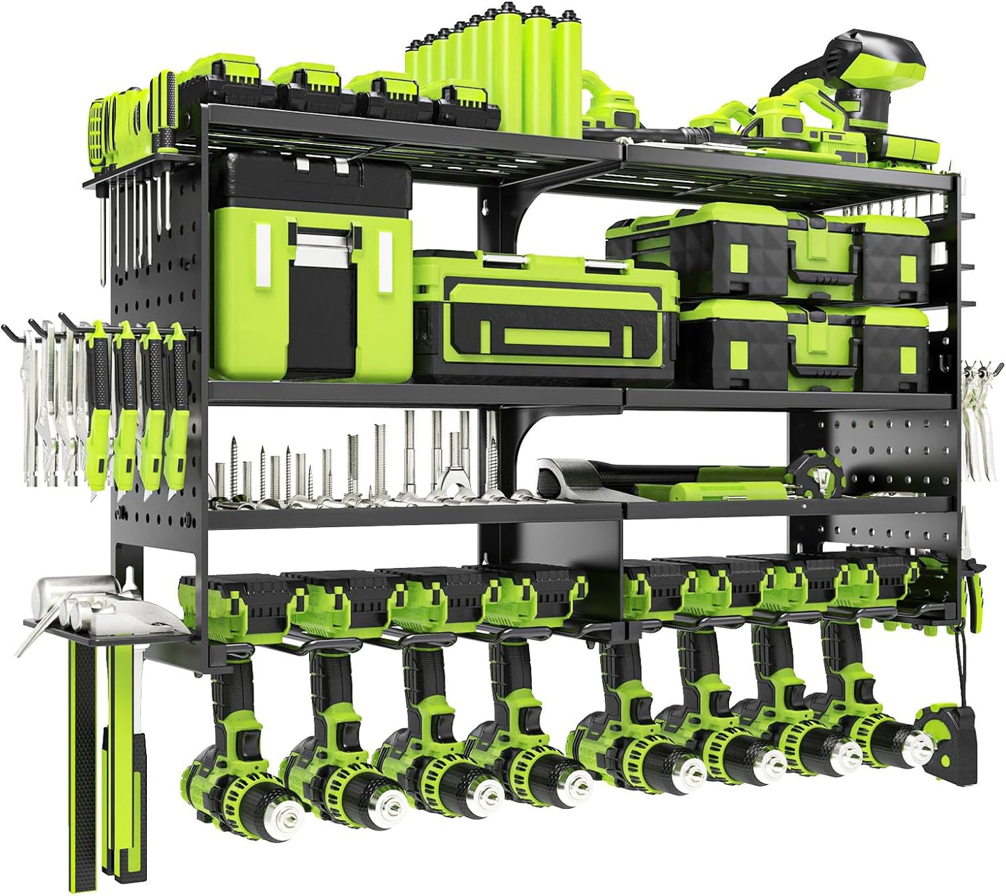 Ultimate Power Tool Wall Organizer - 4 Layers, 8 Slots