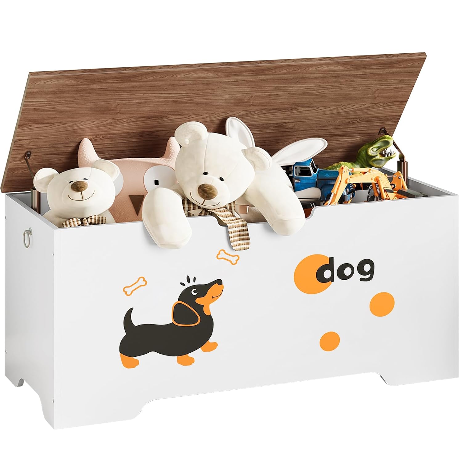 HOOBRO Toy Box with Safety Hinges for Kids' Play Areas